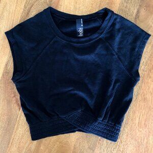 Bobi Black Cross Hem Crop Top Size XS